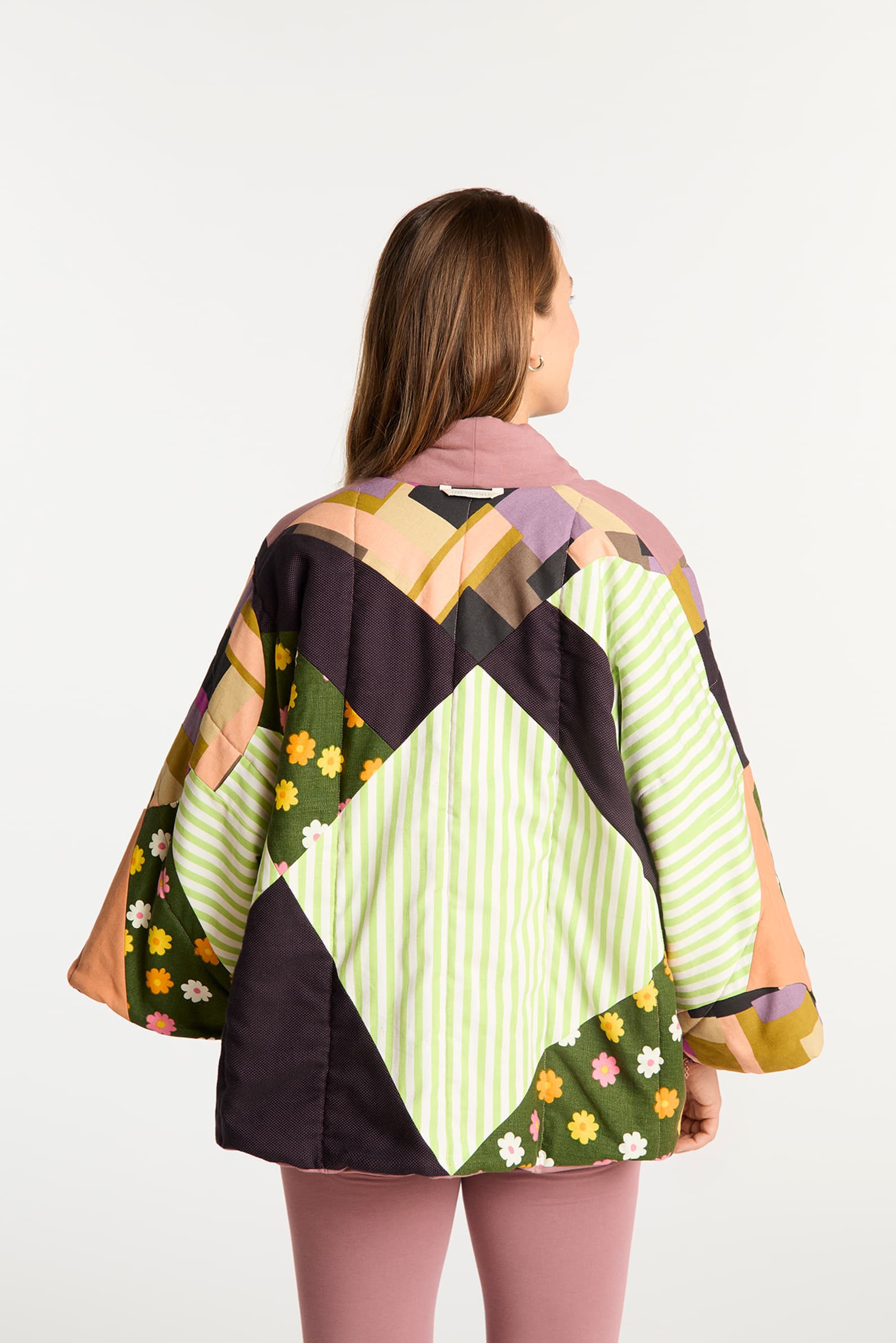 Kimono pikowane dwustronne wrzos